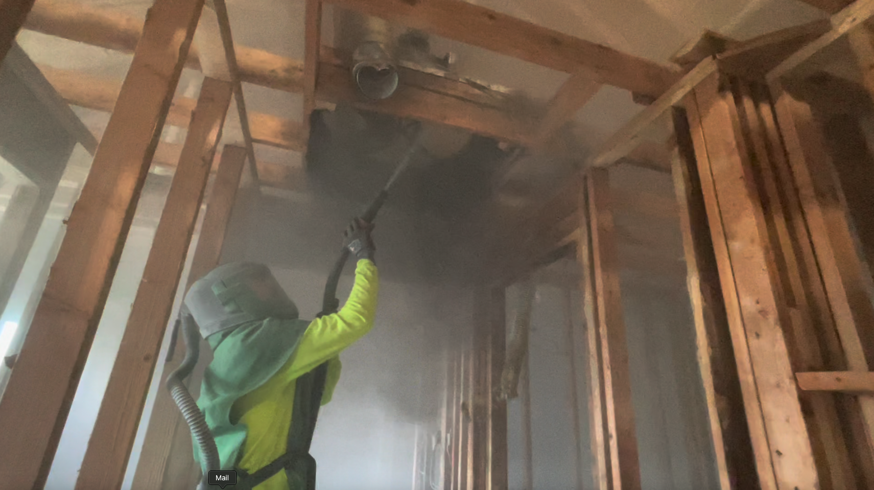 sandblasting professional baking soda blasting soot from an attic fan