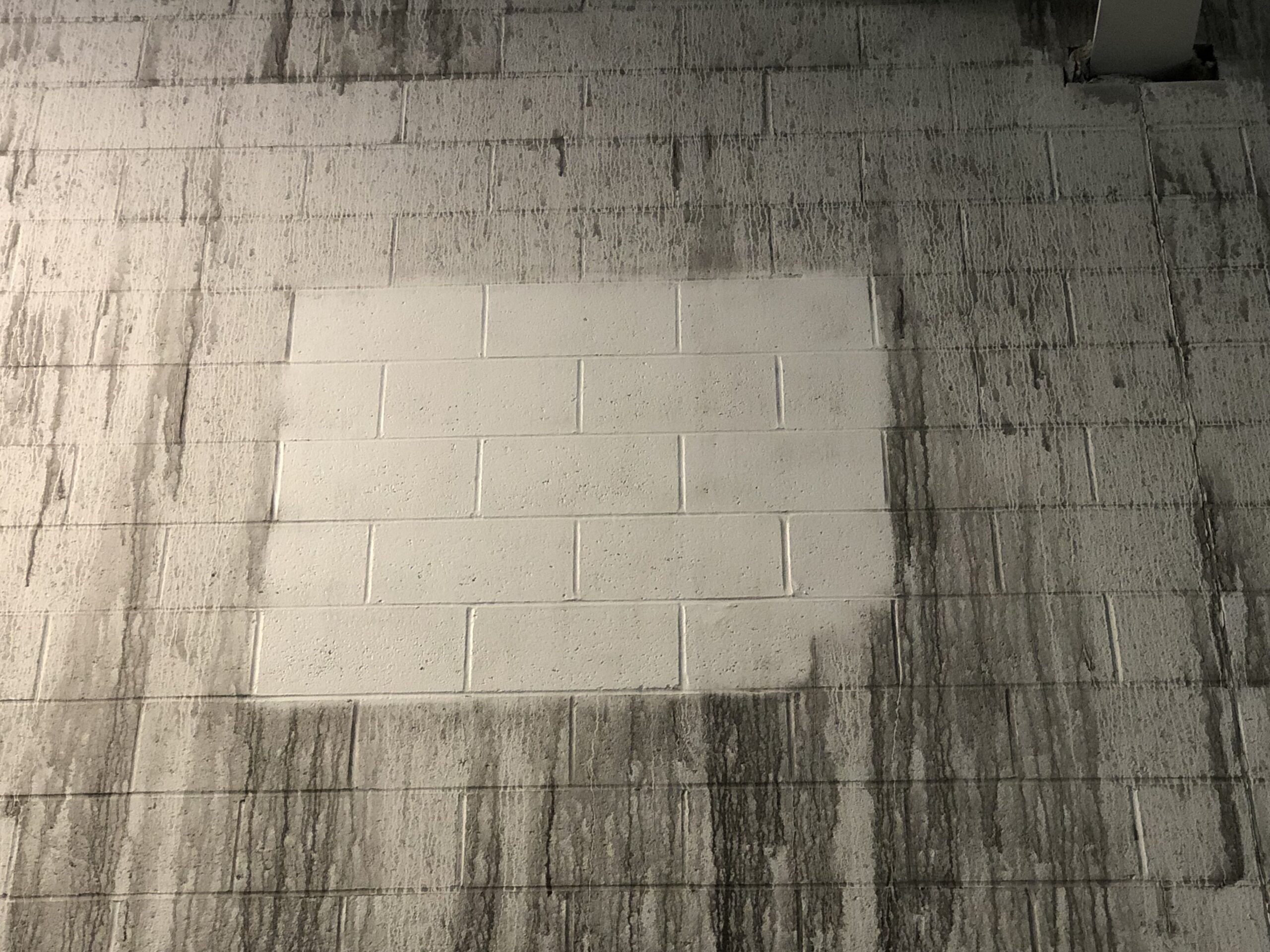 test patch from cleaning black dirt