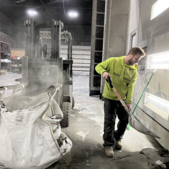 jacob working in blasting booth