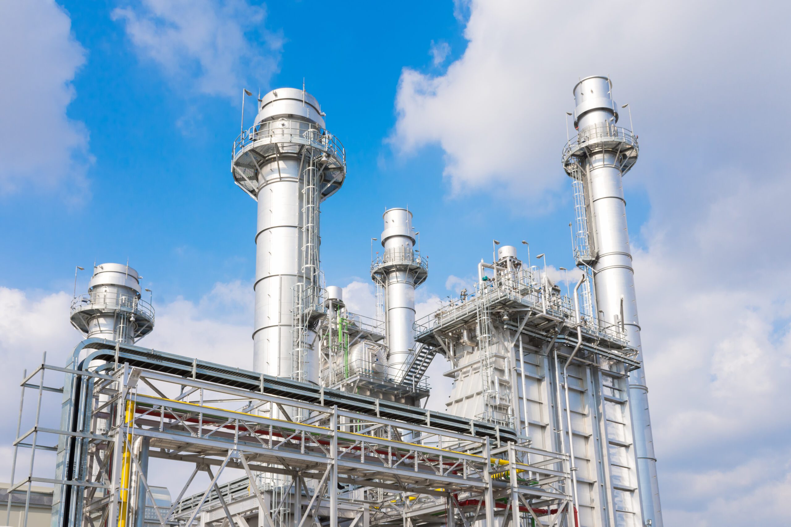 power plant in the petrochemical plant at blue sky