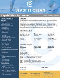 Blast It Clean capabilities statement