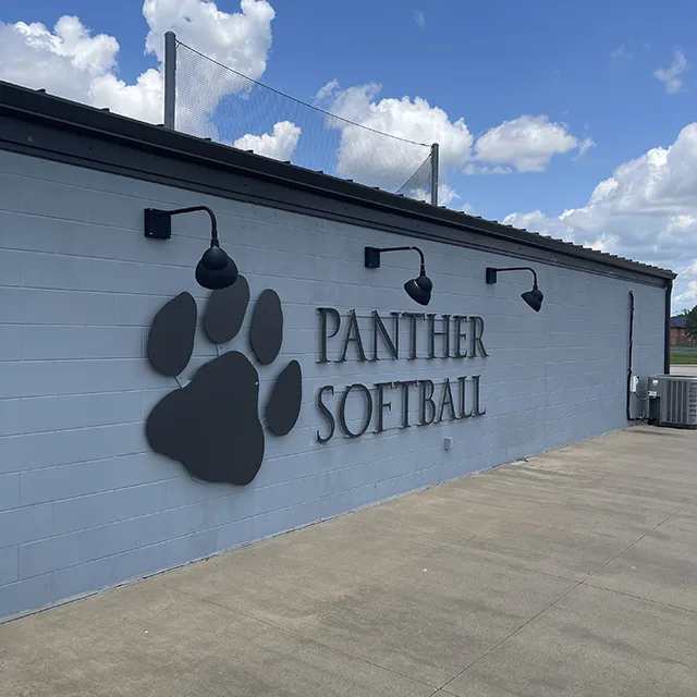 softball dugout building after blasting and painting Softball dugout after surface prep and paint.