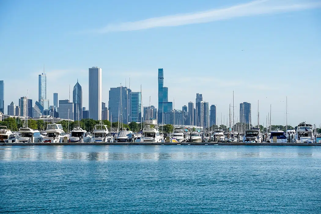 boat marina off chicago coast