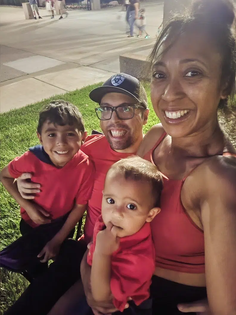 michael with family outside