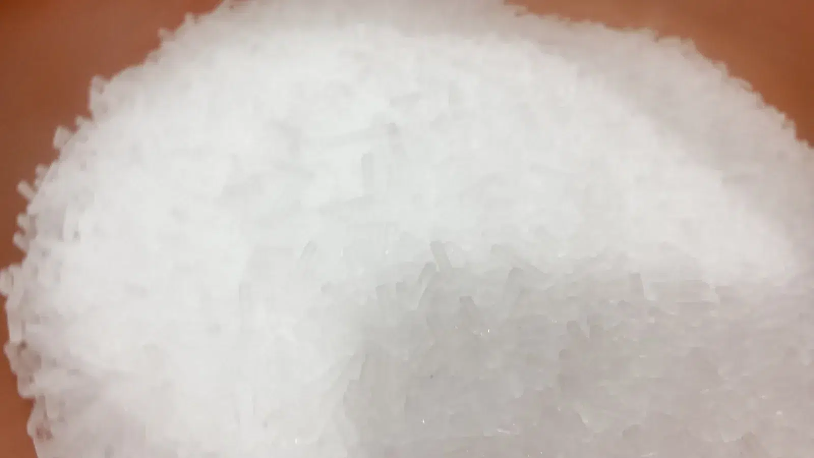 Dry ice pellets used for industrial dry ice blasting.